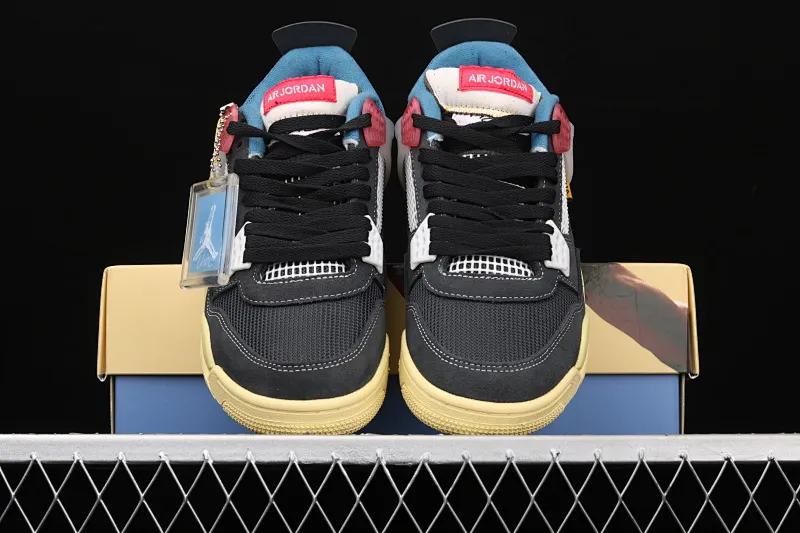 All categories Air Jordan Jordan series basketball shoes Air Jordan 4 G version Union LA x Air Jordan 4 Retro "Off Noir" AJ4 Joe 4 Union Gray and Blue Knights DC9533-001
